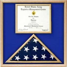 US Marine Corp Flag and Certificate Display Case/ award case.