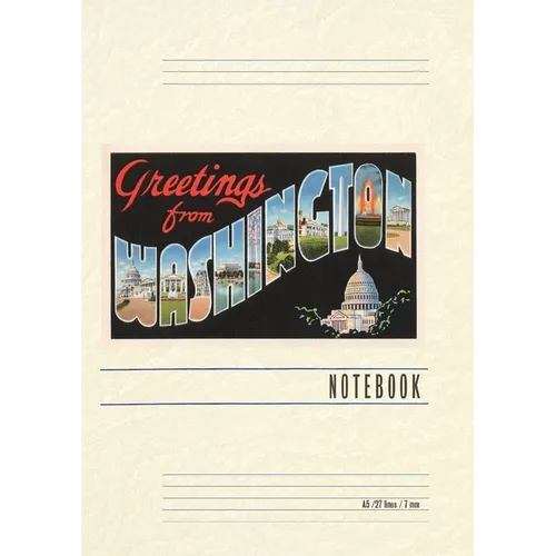 Vintage Lined Notebook Greetings from Washington, DC - Paperback