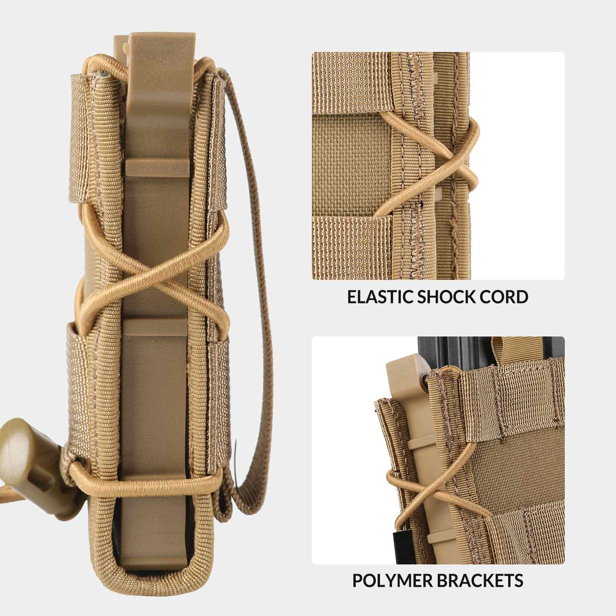 Votagoo Molle Mag Pouch 9mm/.40 Caliber Single/Dual Stack Adjustable Mag Pouch