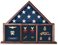 Memorial Flag Case, Three Bay shadow box comes with Black background