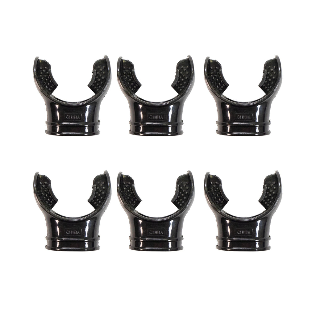 Scuba Diving Black Regulator Octopus Mouthpieces w/ Regulator Tie, 6pc Pack