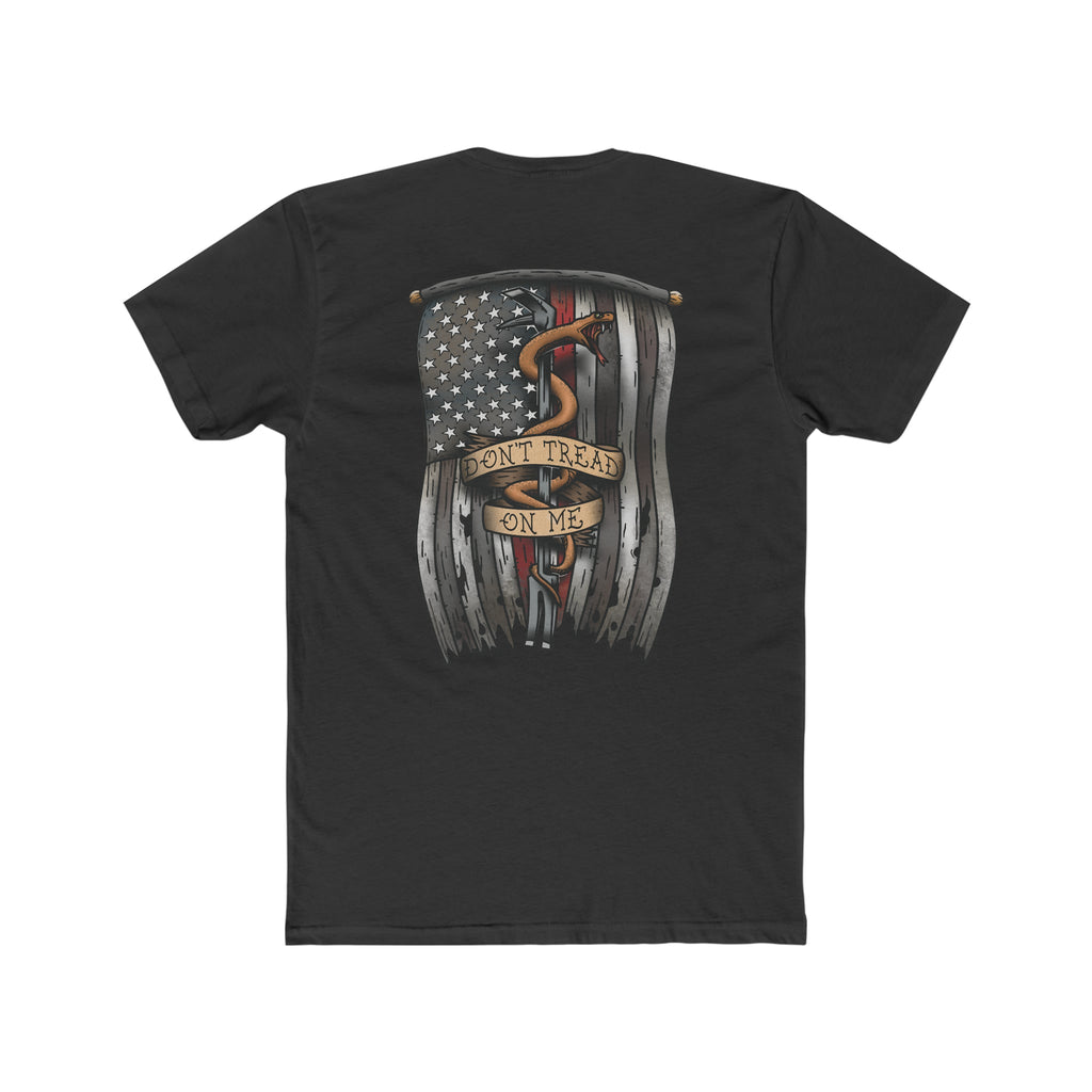 Dont Tread on Me Red Line Flag - Crew Tee