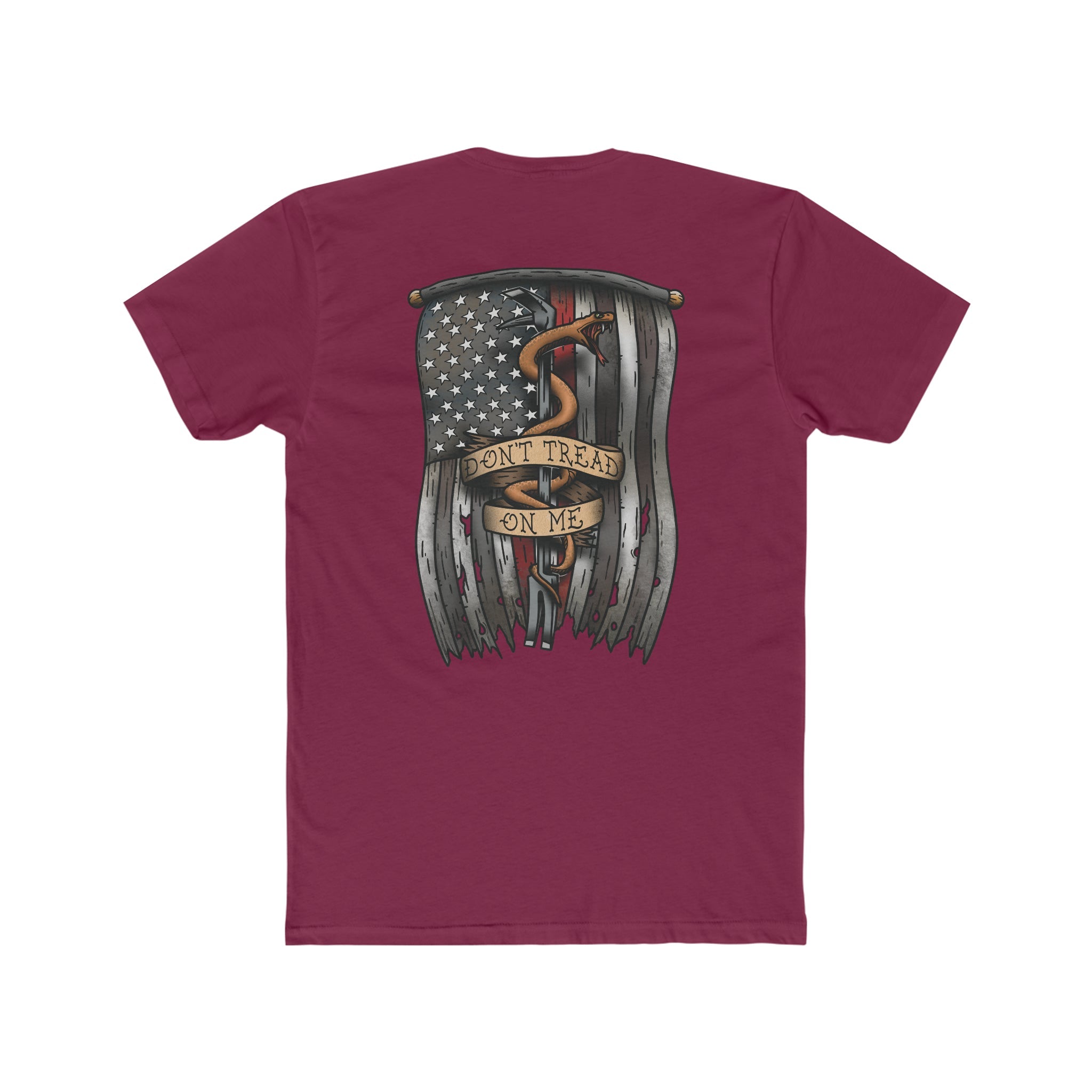 Dont Tread on Me Red Line Flag - Crew Tee