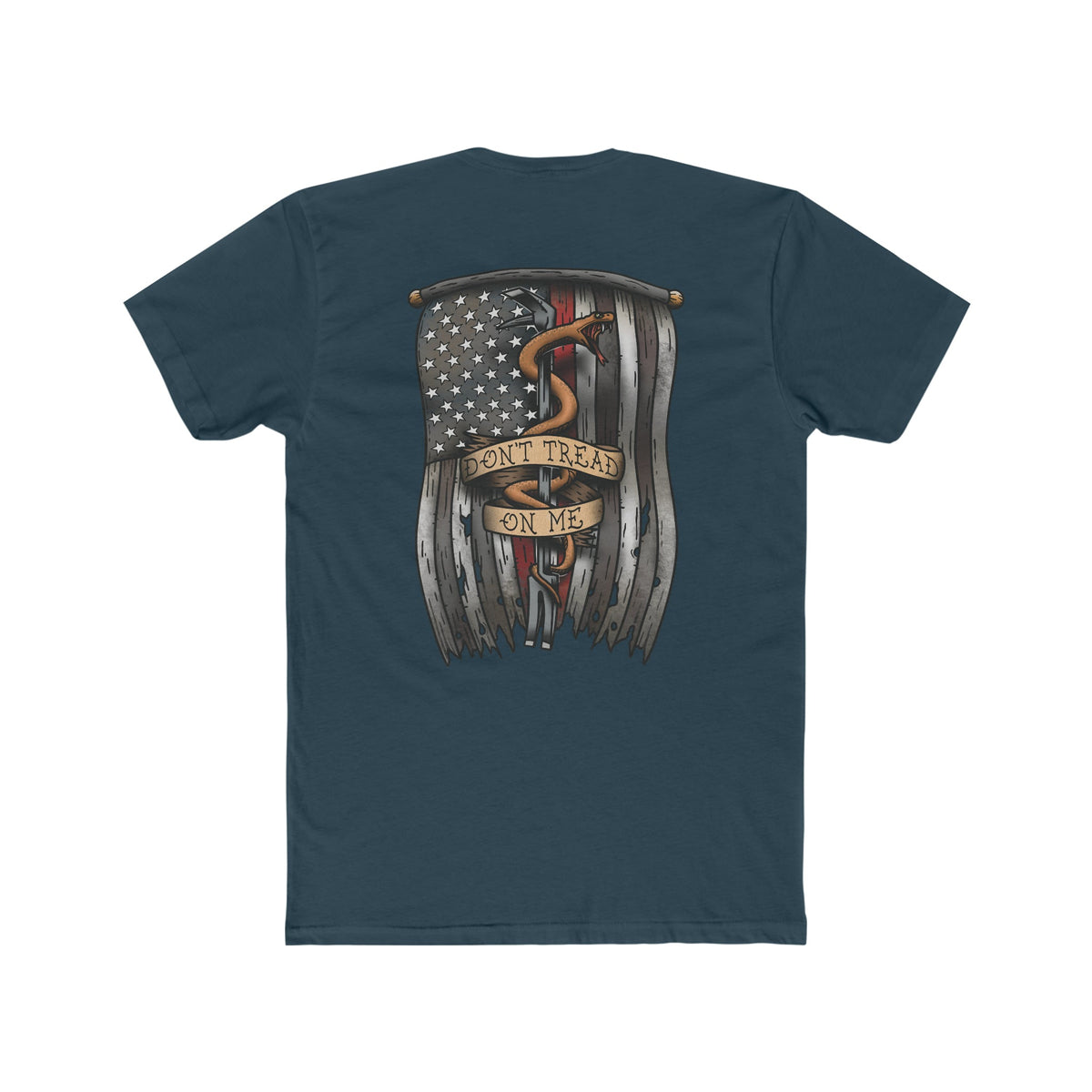 Dont Tread on Me Red Line Flag - Crew Tee
