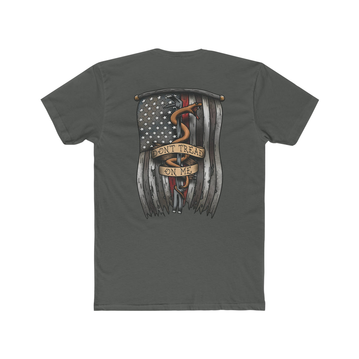 Dont Tread on Me Red Line Flag - Crew Tee
