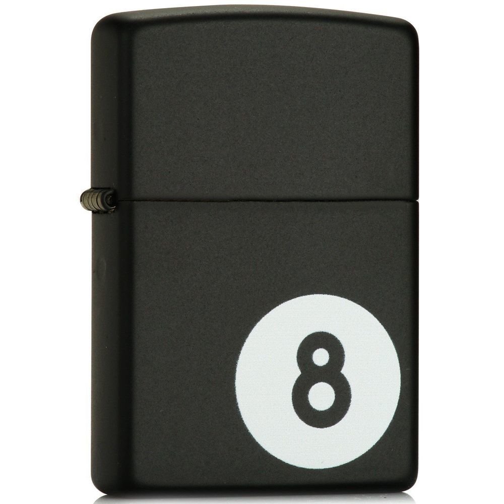 Zippo 8-Ball Lighter, Black Matte #28432