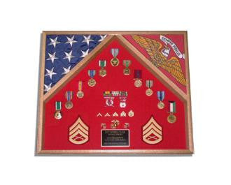 2 Flag Military Shadow Box - 3'x5' flag