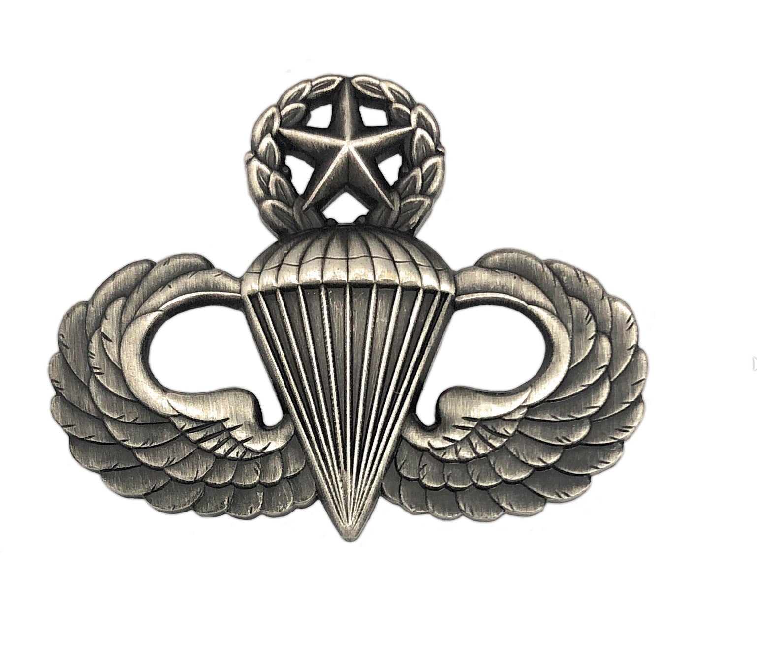 U.S. Army Master Parachutist Badge, Silver Oxidized