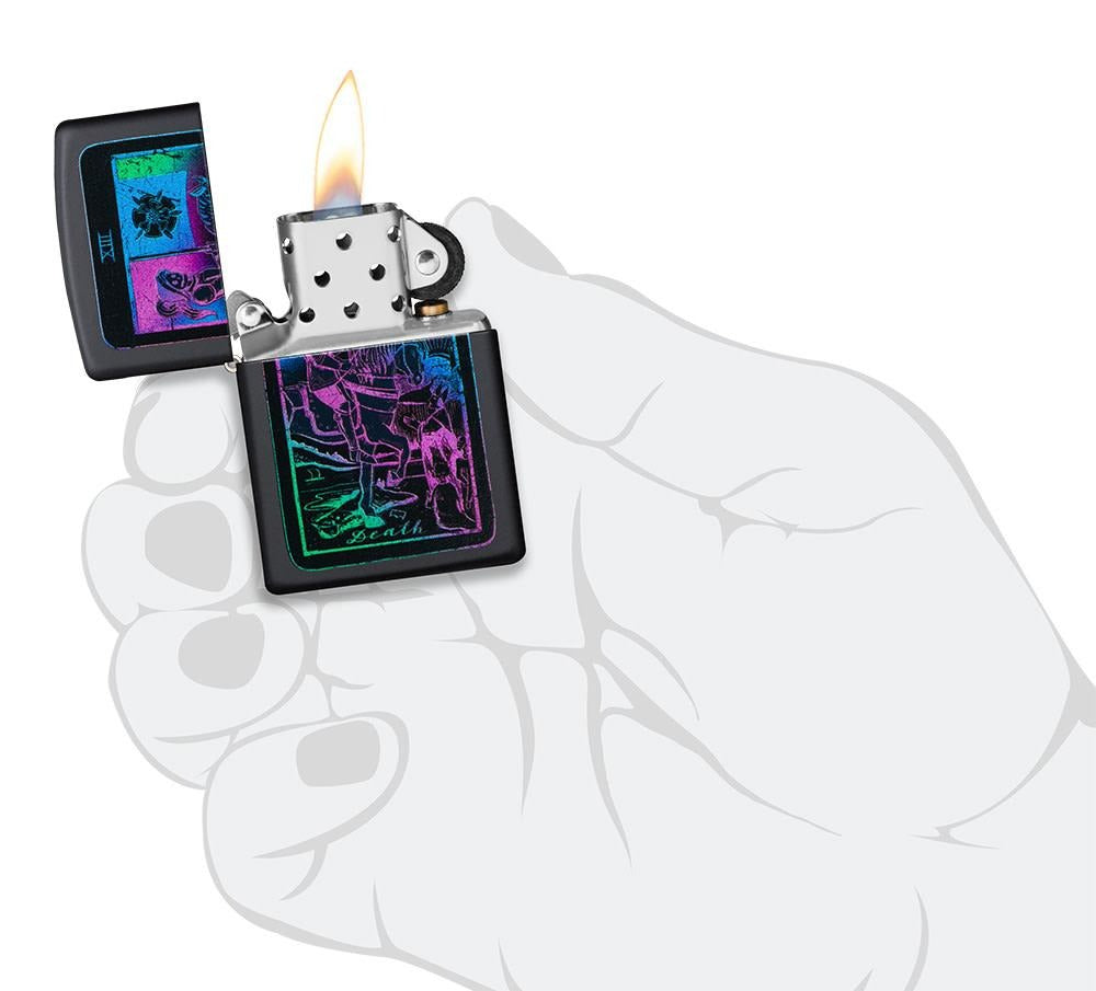 Zippo Tarot Card Black Light Black Matte Windproof Lighter #49698