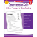 Comprehension Skills: 40 Short Passages for Close Readings, Grade 6 - Paperback