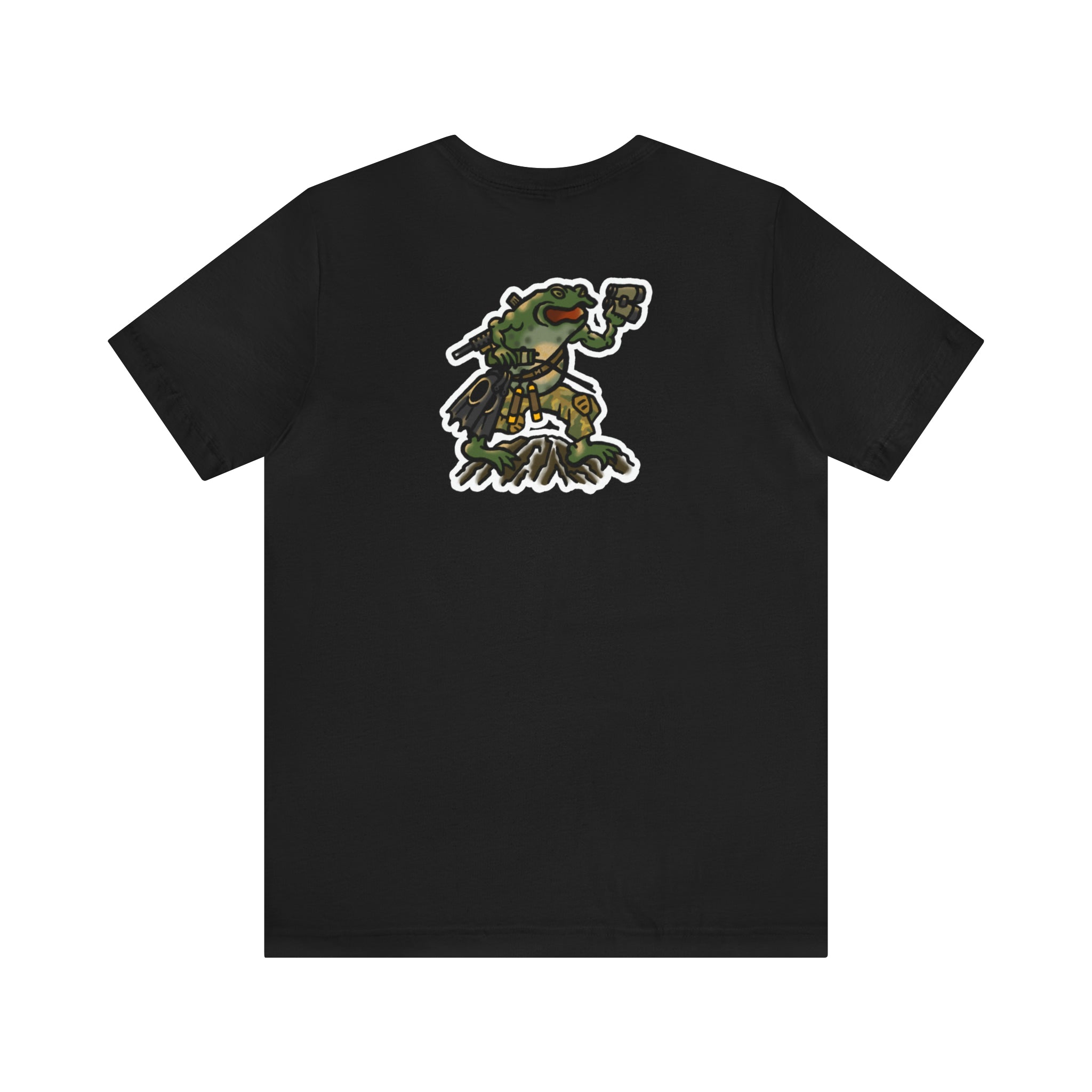 Flippers, Binoculars and Radio Frog - Back Print - Short Sleeve Tee