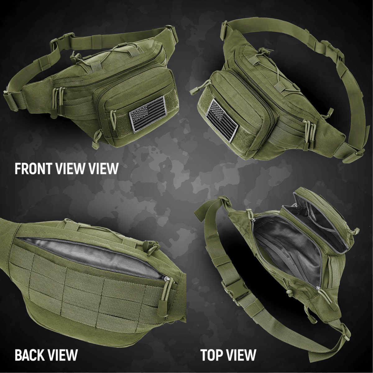 XGear Tactical Hunting Fanny Pack with USA Flag Patch