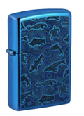 Zippo Sea Life Pattern Design, High Polish Blue Lighter #48025