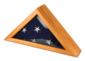 Officers Flag Display Case for 3ft x 5ft Flag - Oak