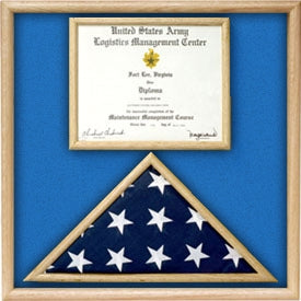 US Marine Corp Flag and Certificate Display Case/ award case.