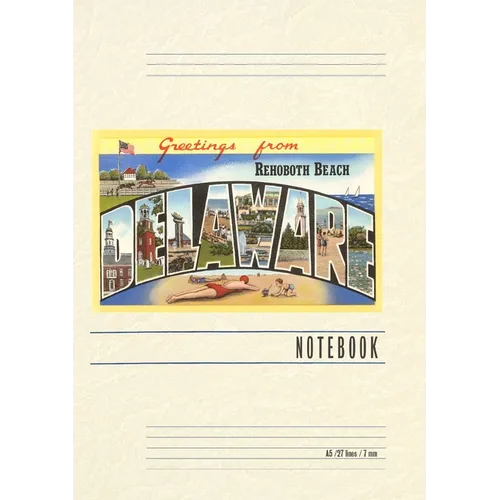 Vintage Lined Notebook Greetings from Rehoboth Beach