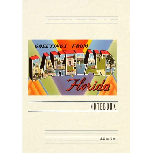 Vintage Lined Notebook Greetings from Lakeland, Florida - Paperback