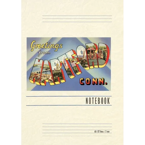 Vintage Lined Notebook Greetings from Hartford - Paperback