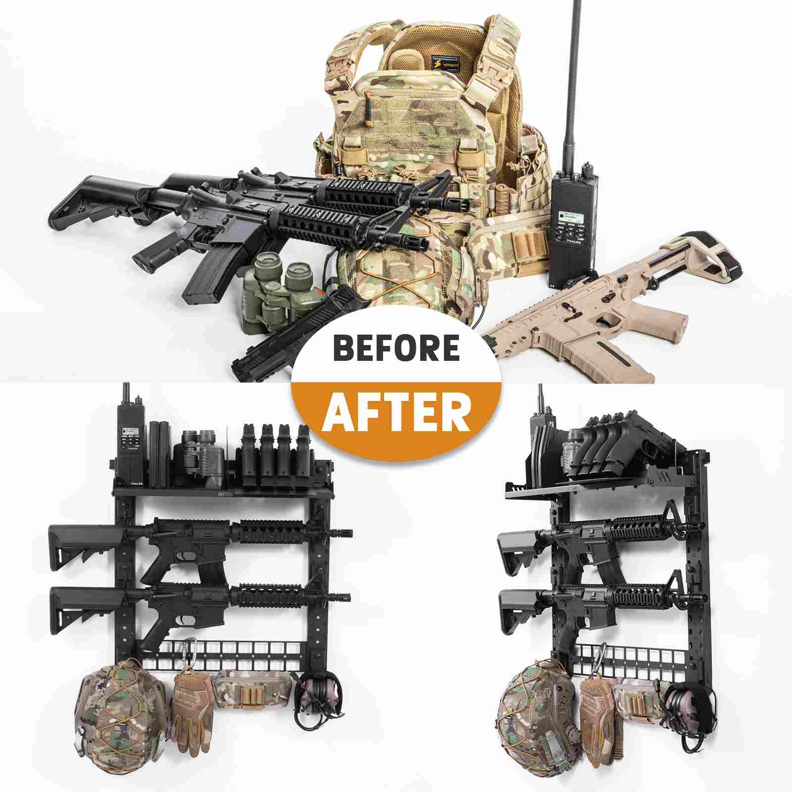 Votagoo Gun Rack for Wall, Indoor Gun Racks Wall Mount, Hang Up Gun Rack for Rifle and Pistol, Steel Airsoft Gun Holder for Shutgun and Accessories