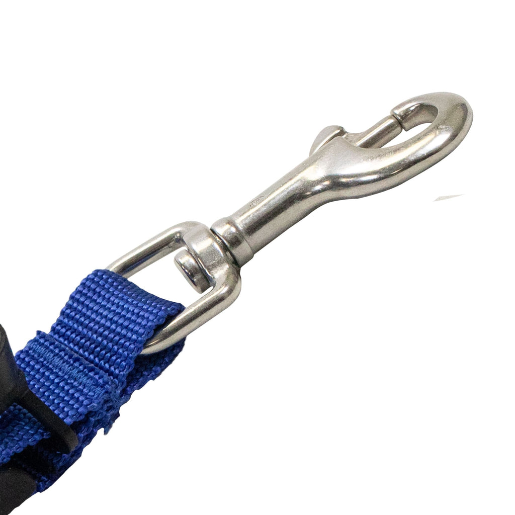Scuba Choice Shark Coil Lanyard with 1 Steel Snap and Quick Release Buckles, Blue