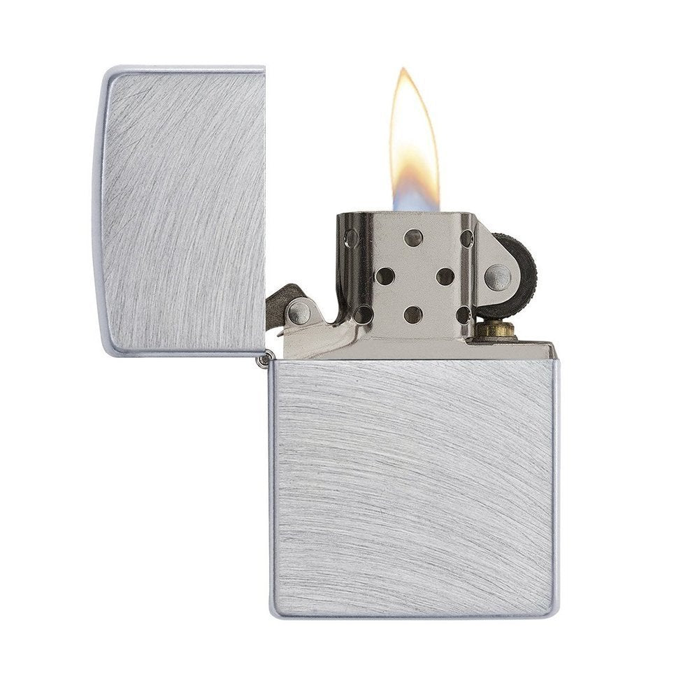 Zippo Chrome Arch Classic Brushed Chrome Finish Genuine Windproof Lighter #24647