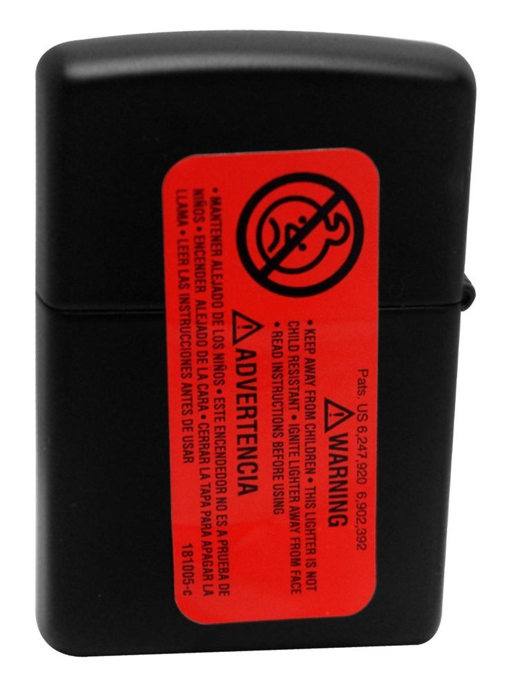 Zippo Three Monkeys Brass Emblem Lighter, Black Matte, See No Evil #29409
