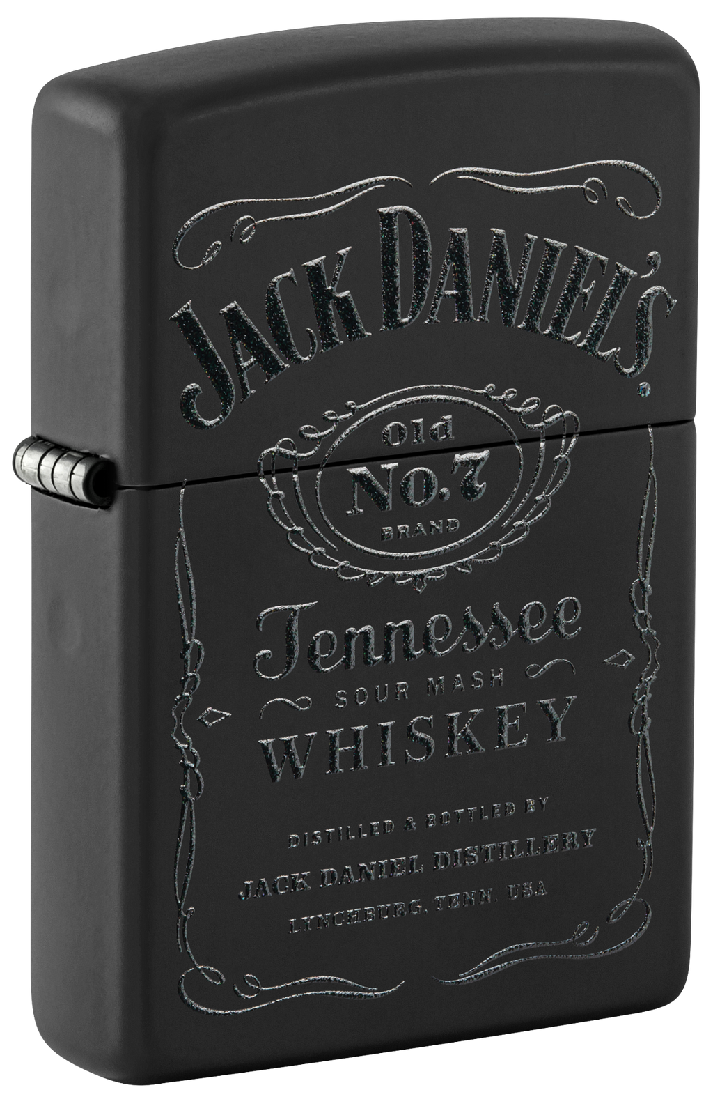 Zippo Jack Daniels Black Matte Lighter and Pouch Gift Set #48460