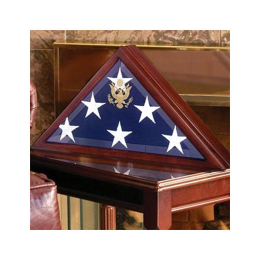 Large Coffin Flag Display Case, American Burial Flag or Folded American Flag