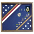 Flag Display Box, Wood Flag Red White and Blue Box - Cherry Material.