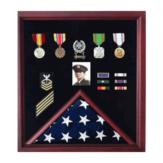 Personalized flag display case - Fit 3' x 5' flag.