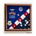Military Award Medal Flag Display Combination - Oak.