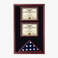 2 Certificates Flag Display case - Fit 3" x 5" Flag.