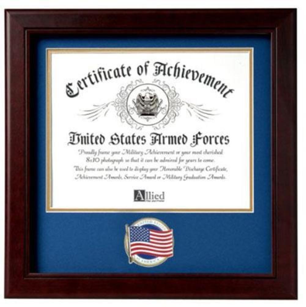 Flag Connections US American Flag Certificate of Achievement Picture Frame with Medallion.