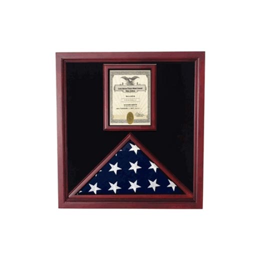 Flag and Document Case - Vertical 8 1/2 x 11 Document - Black Material.