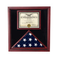 Flag and Certificate Case, Flag Display Cases With Certificate - Black Felt Material.