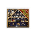 3 Flags Military Shadow Box, flag case for 3 flags - Oak/Walnut/Cherry/Black Material.