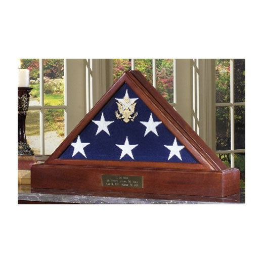 Large Flag Display case for 5 x 9.5 Flag - Burial Flag - Walnut Material.