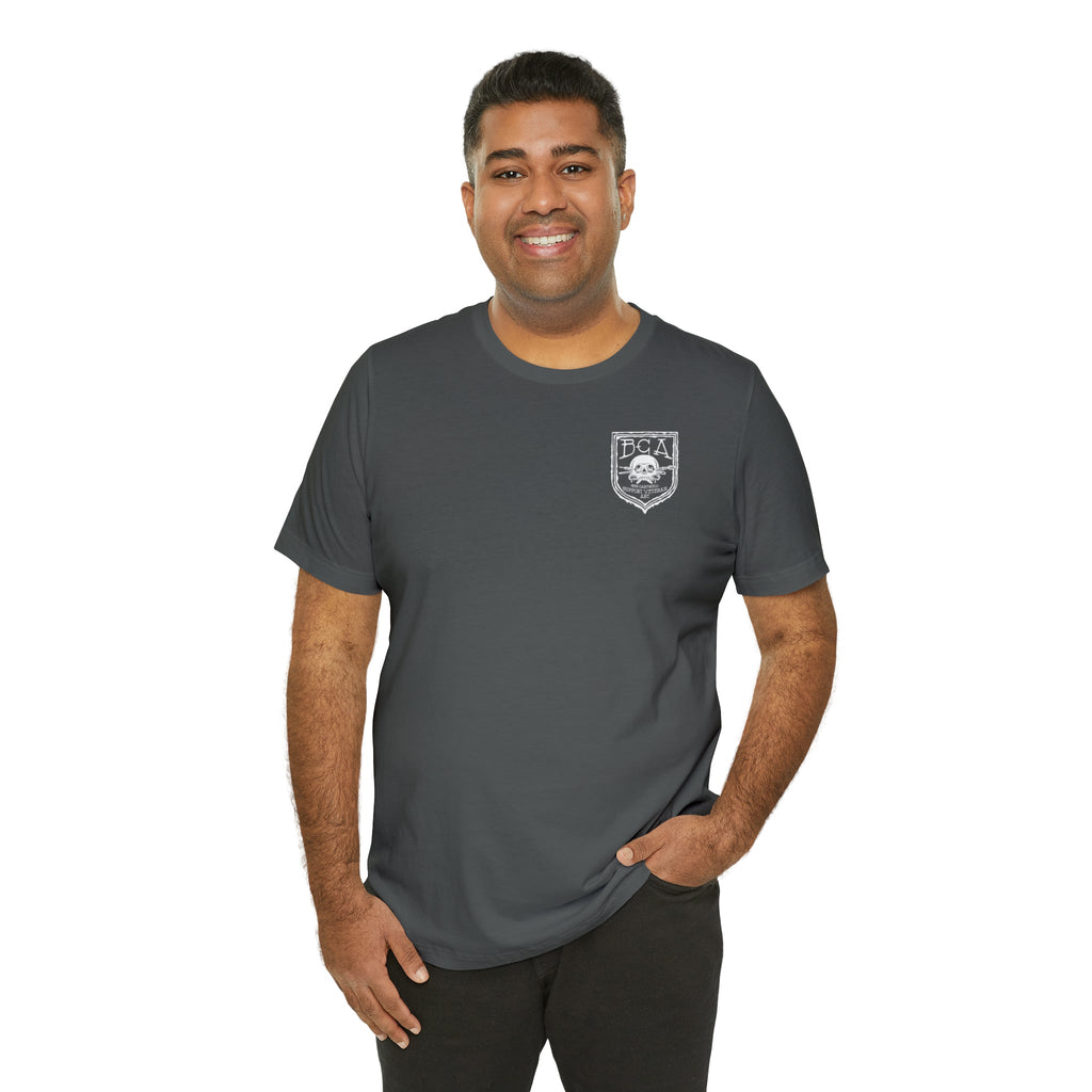 Flippers, Binoculars and Radio Frog - Back Print - Short Sleeve Tee