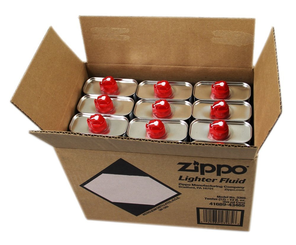 (12 Cans) Zippo Lighter Fluid – 12 oz (355 ml) Each – For All Pocket Lighters #3365
