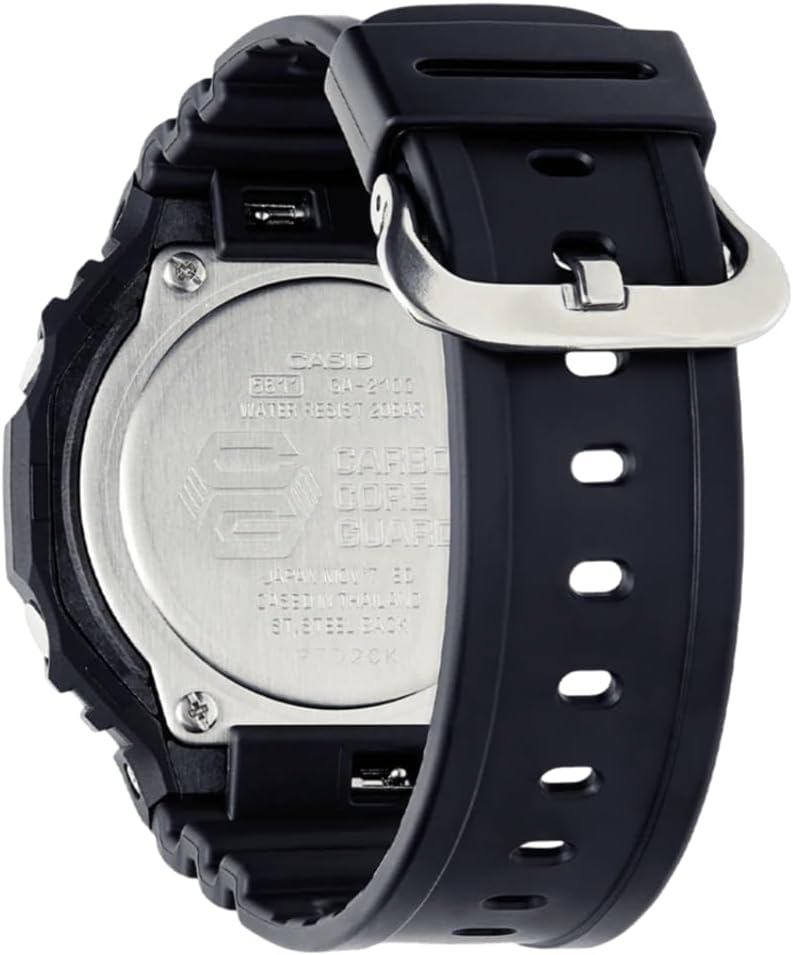 Casio Men GA-2100-1AER G-Shock Carbon Core Octagon Series Watch -Black, Black, Strap.