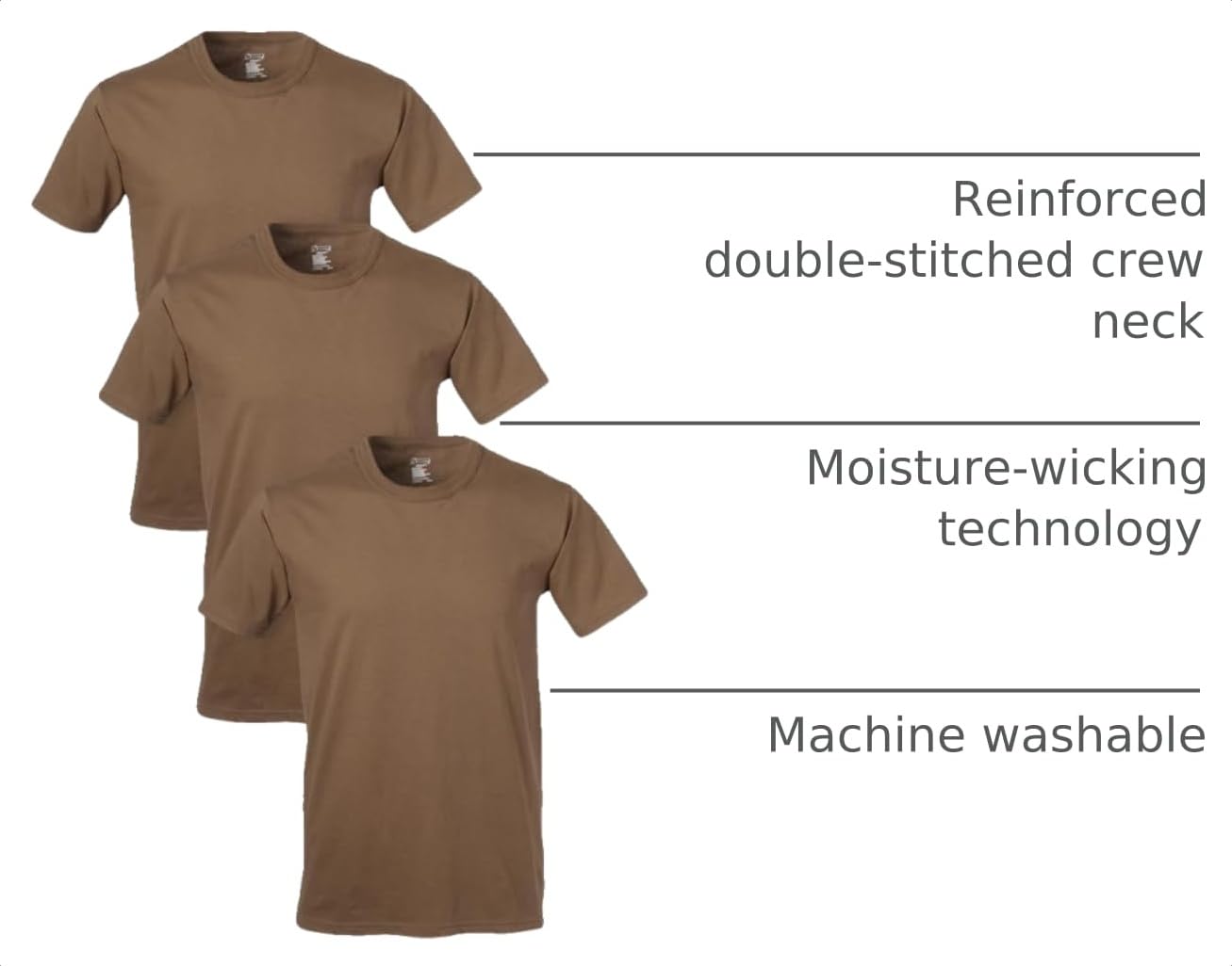 Soffe Men's Military Soft Ringspun Cotton T-Shirt, 3 Pack