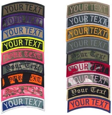 Custom Embroidered Uniform Name Tape Rocker Patches Embroidered, 6 Sizes