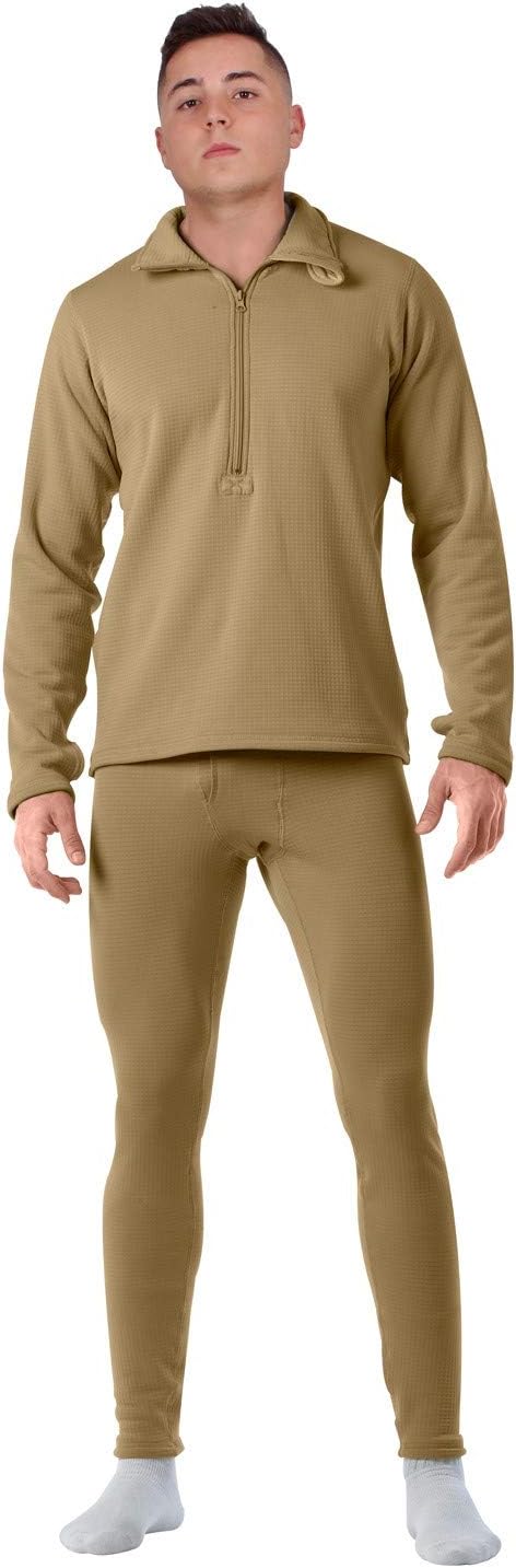 Rothco ECWCS Gen III Mid-Weight Underwear Top & Bottom Set (Level II) Tactical Grid Fleece Thermals