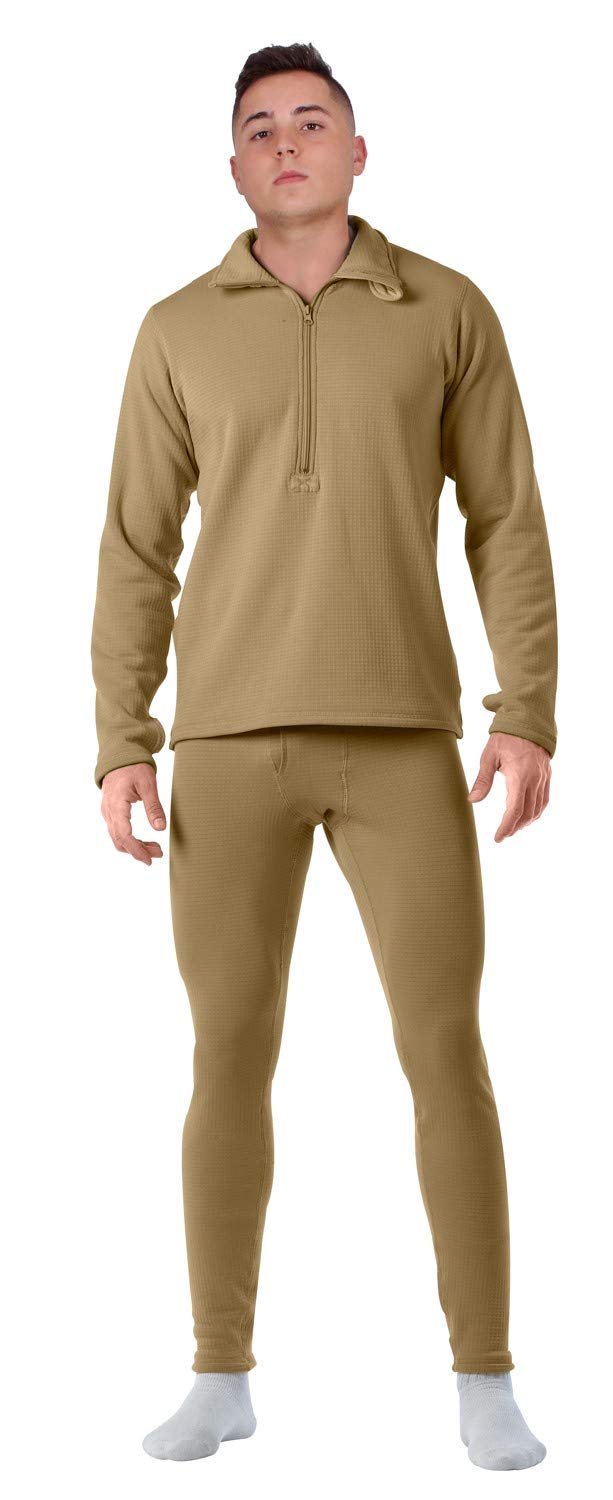 Rothco ECWCS Gen III Mid-Weight Underwear Top & Bottom Set (Level II) Tactical Grid Fleece Thermals