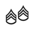 U.S. Army E6 Staff Sergeant STA-BRITE® BLACK Metal Pin-on Rank