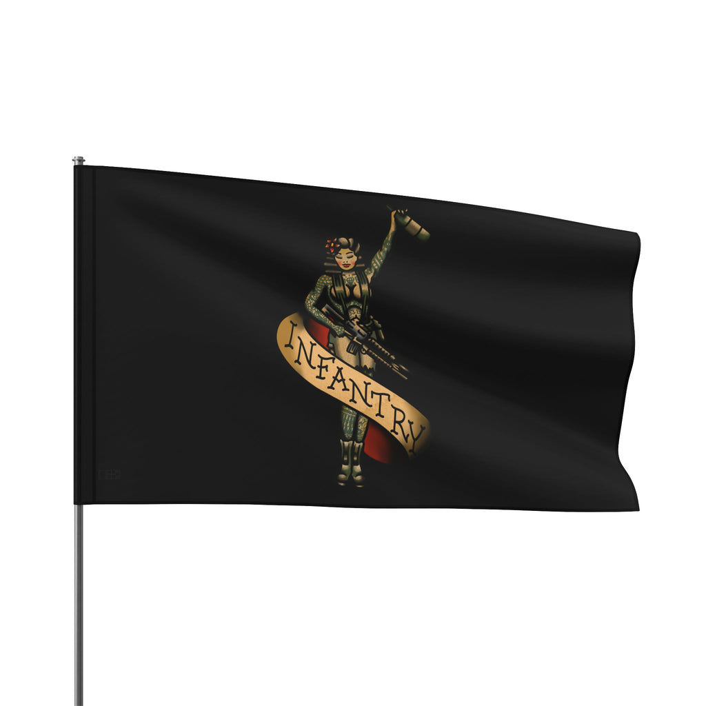 Infantry Pin-Up with M4 M203 and Bottle - Flag