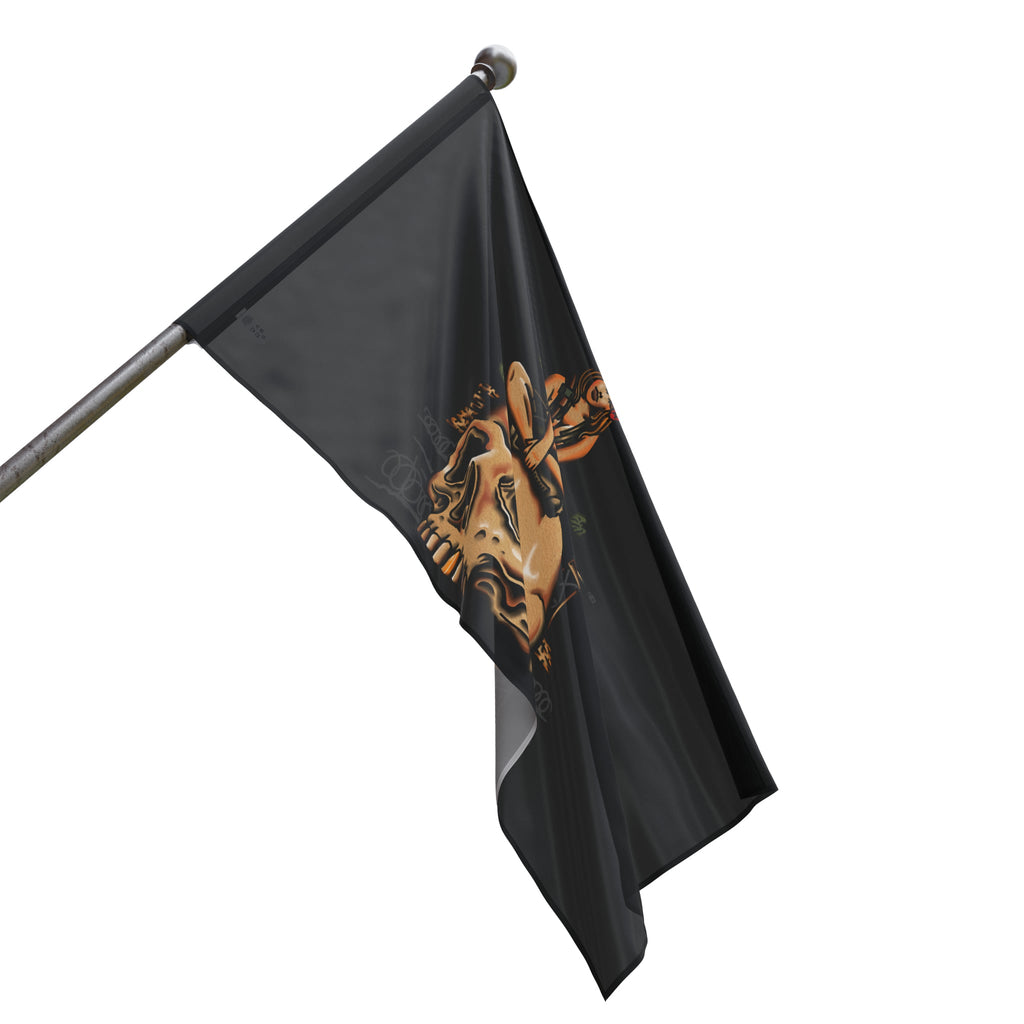 Infantry Vietnam Pin-Up On Skull - Flag