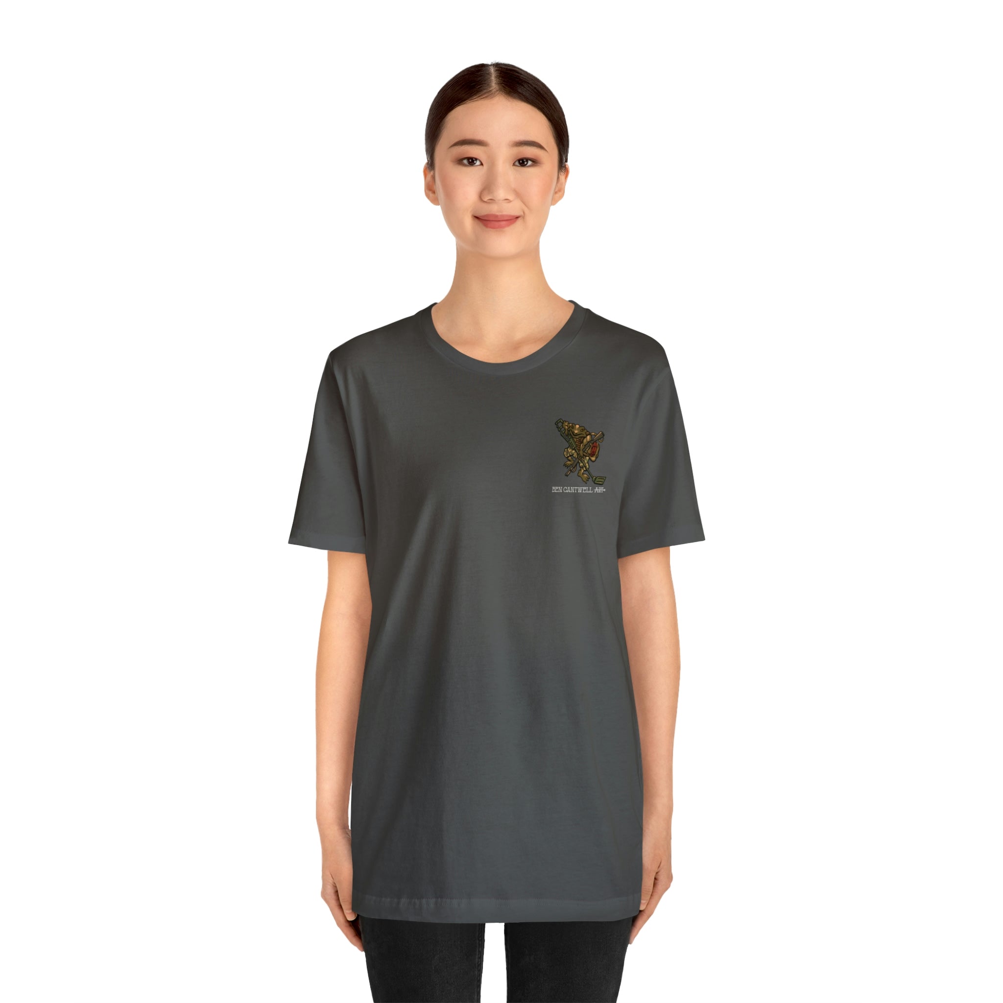 Metal Detector and Shotgun Engineer Frog - Front Print - Short Sleeve Tee