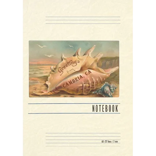 Vintage Lined Notebook Conch Shell Greetings from Cambria - Paperback