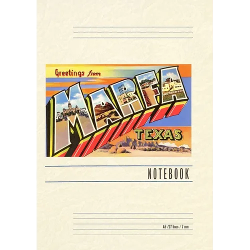 Vintage Lined Notebook Greetings from Marfa, Texas